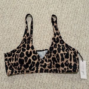 NWT Cover Girl Cheetah Print Adjustable Bikini Top 20/3X